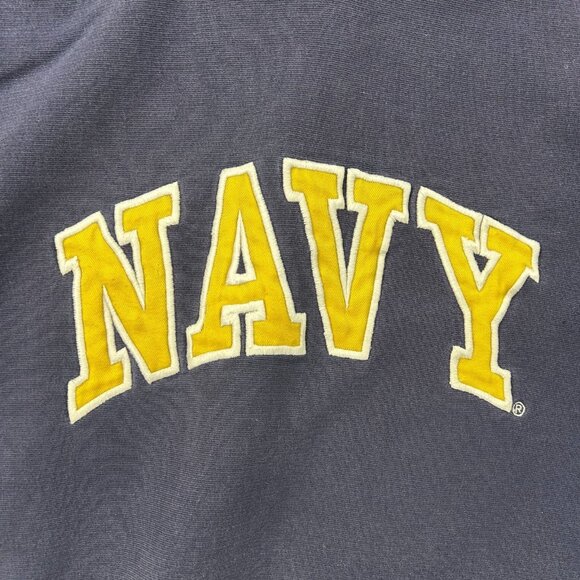 Vintage Steve Barrys Navy Midshipmen Hoodie Mens 2XL XXL Pullover Sweatshirt - Picture 2 of 13